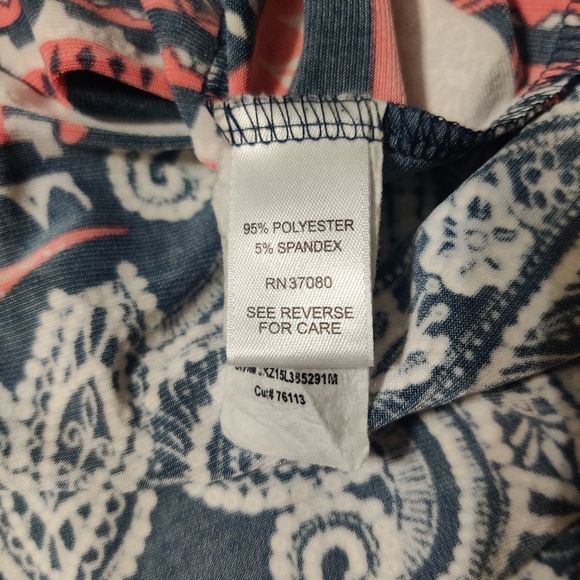 Est. 1946 women's xl dress red blue floral open sleeve midi light summer - Picture 11 of 12